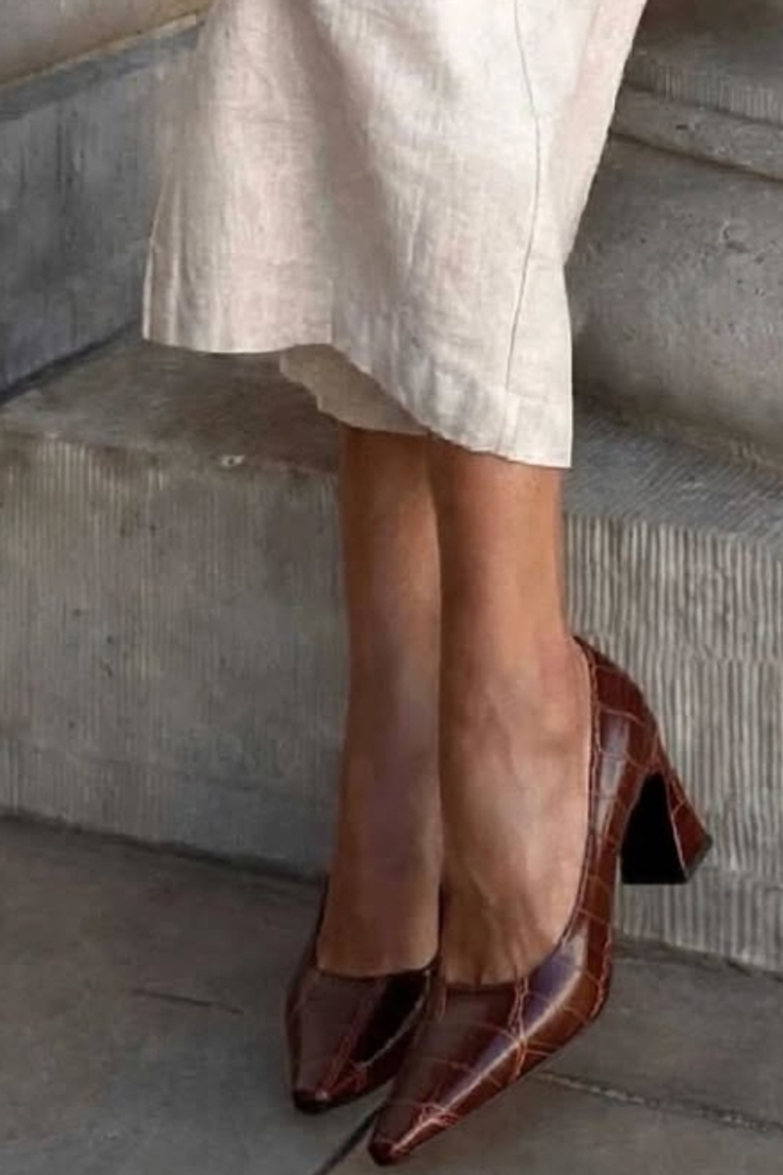 Elegant women's shoes / genuine leather / 717-71 / brown