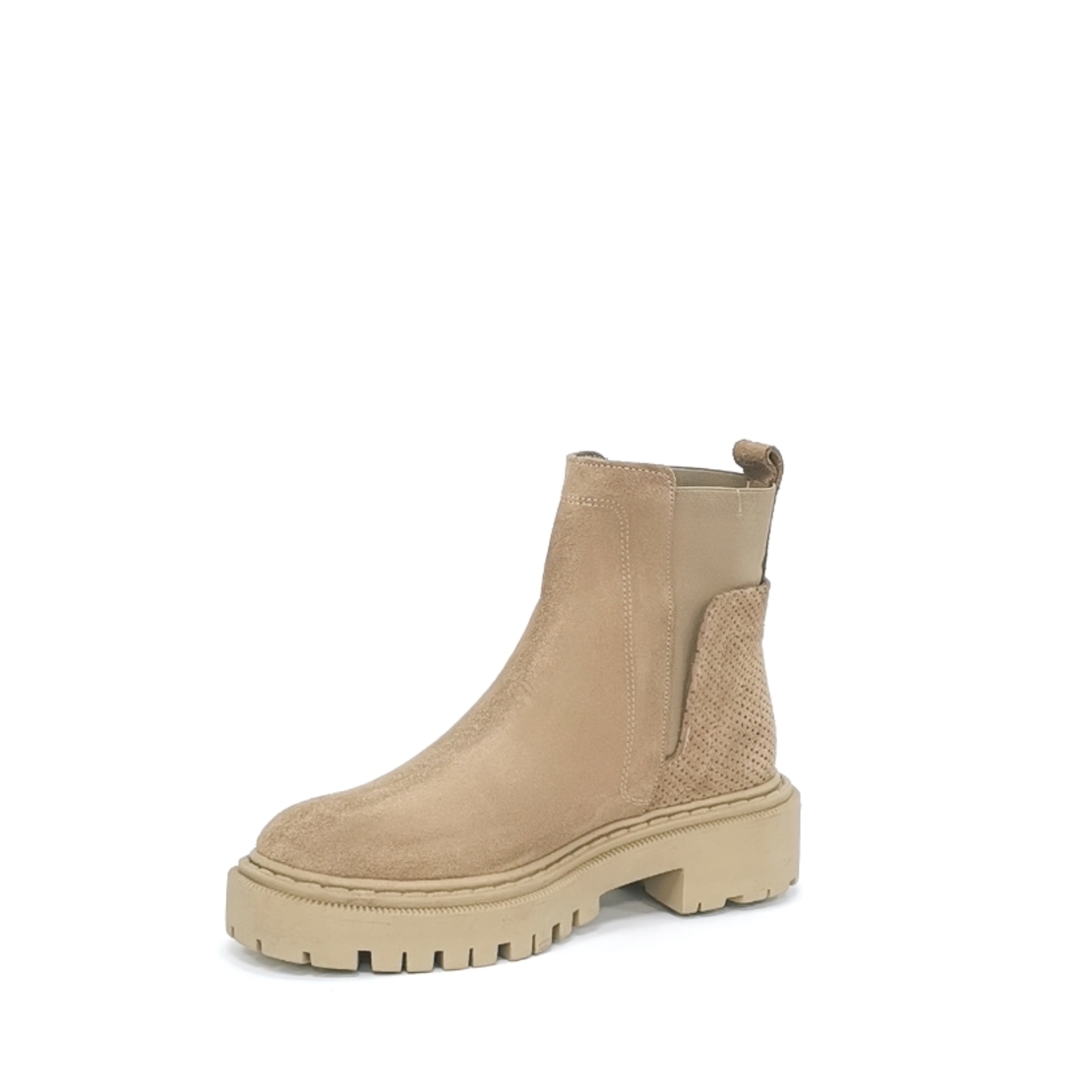Women's casual boots made of natural leather in beige color/76694
