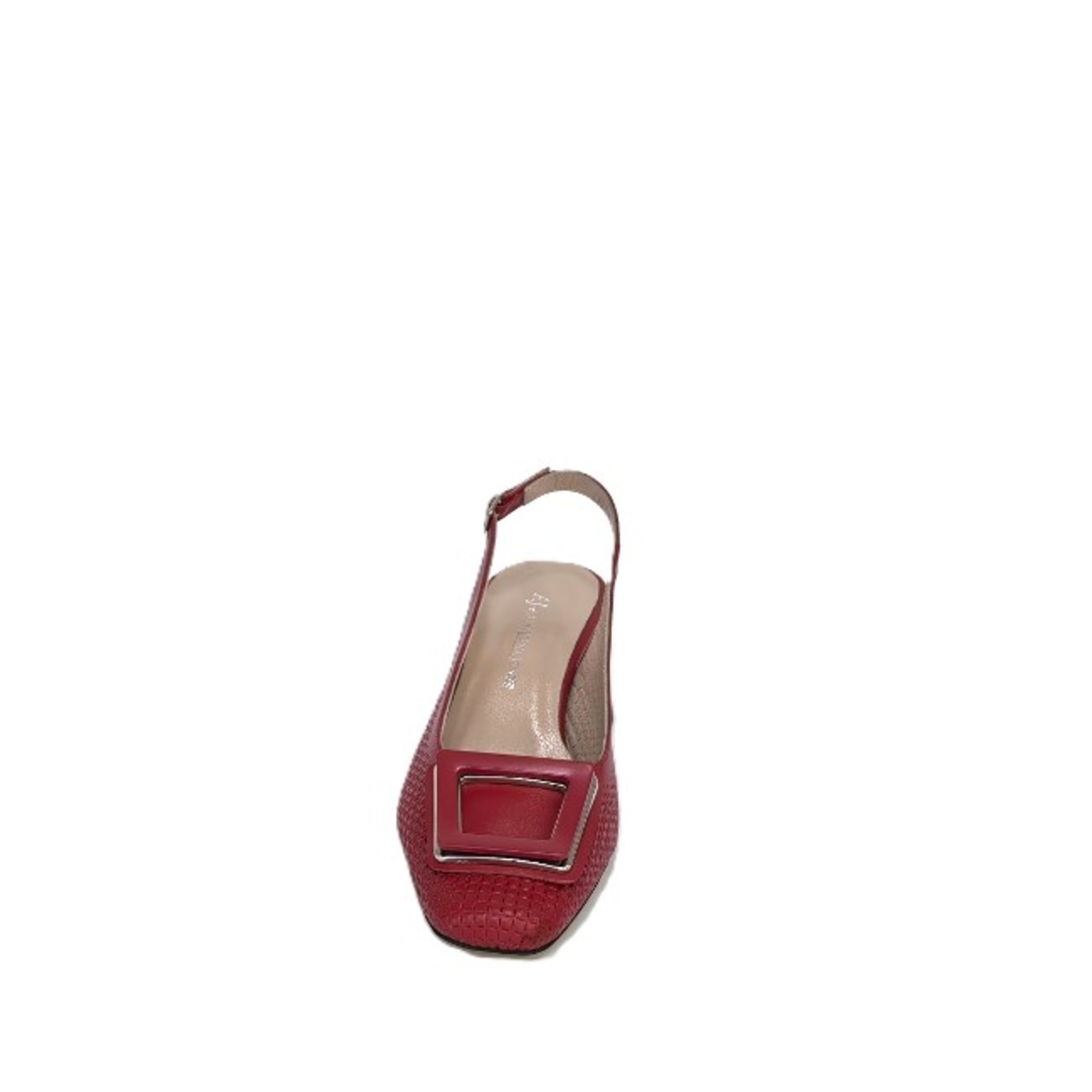 Ladies elegant shoes / natural  leather / red /708-168