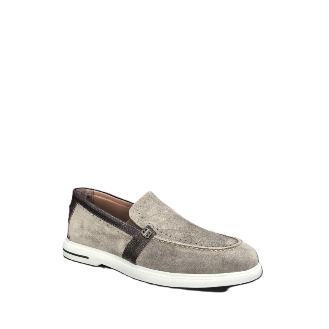 Men's moccasins/ loafers/ genuine leather/74-50/beige+ brown