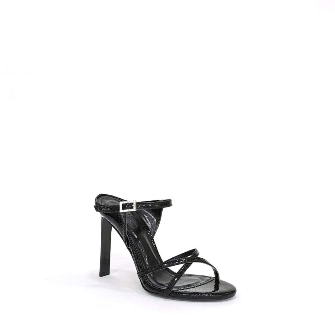 Women's elegant sandals / natural leather / black/7250