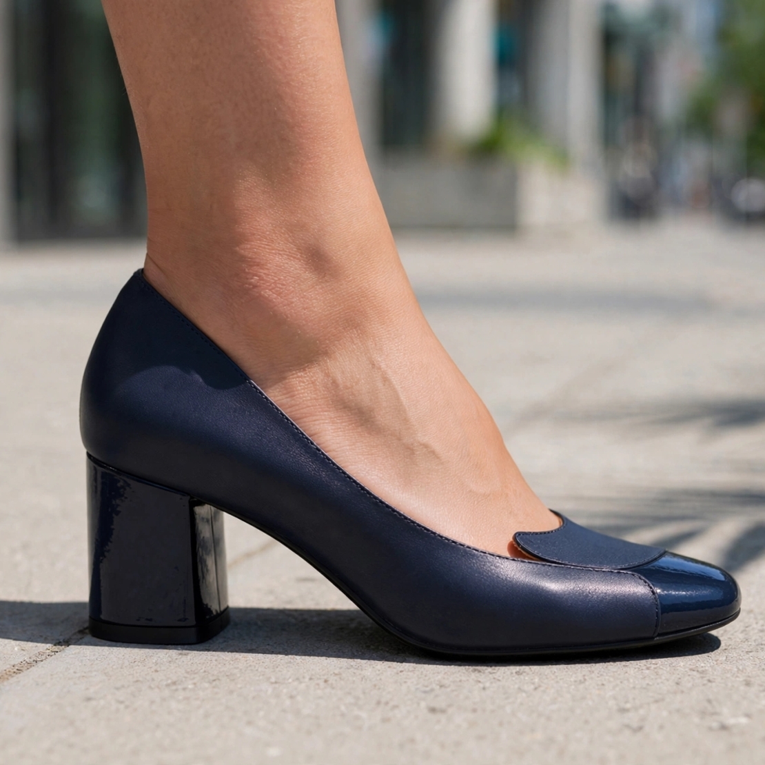Women's elegant shoes / genuine leather /717-33/blue
