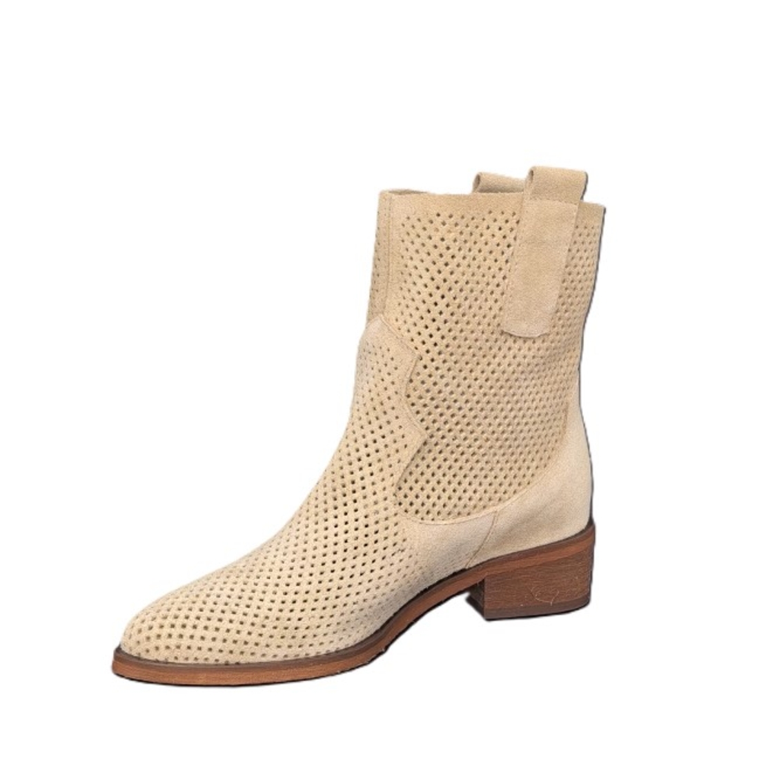 Дамски летни боти /естествена кожа / бежаво/715-13