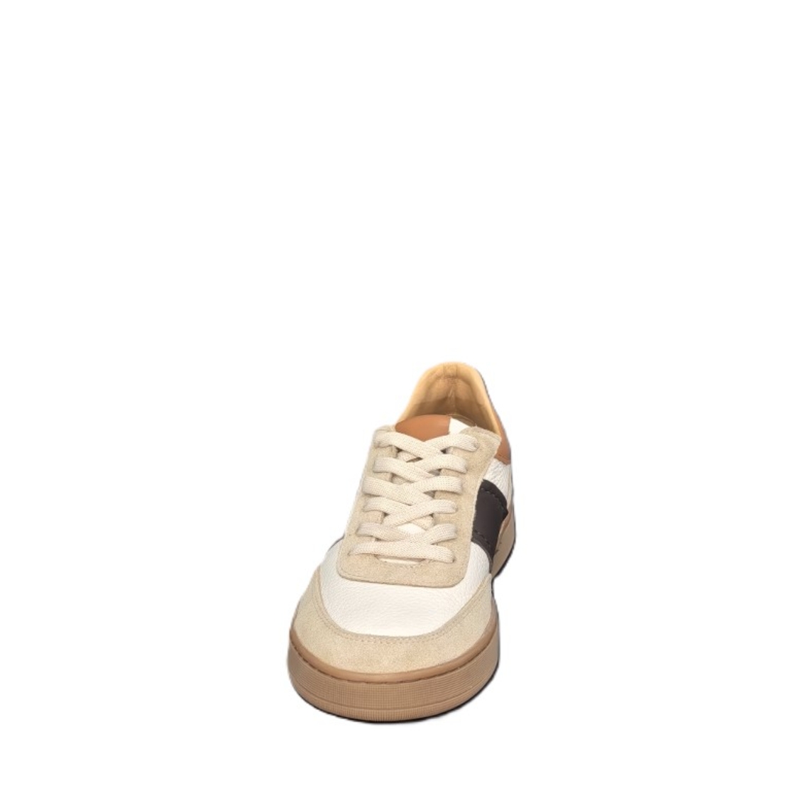 Мъжки сникърс / кец / естествена кожа / 730 / бежаво+кафяво+таба