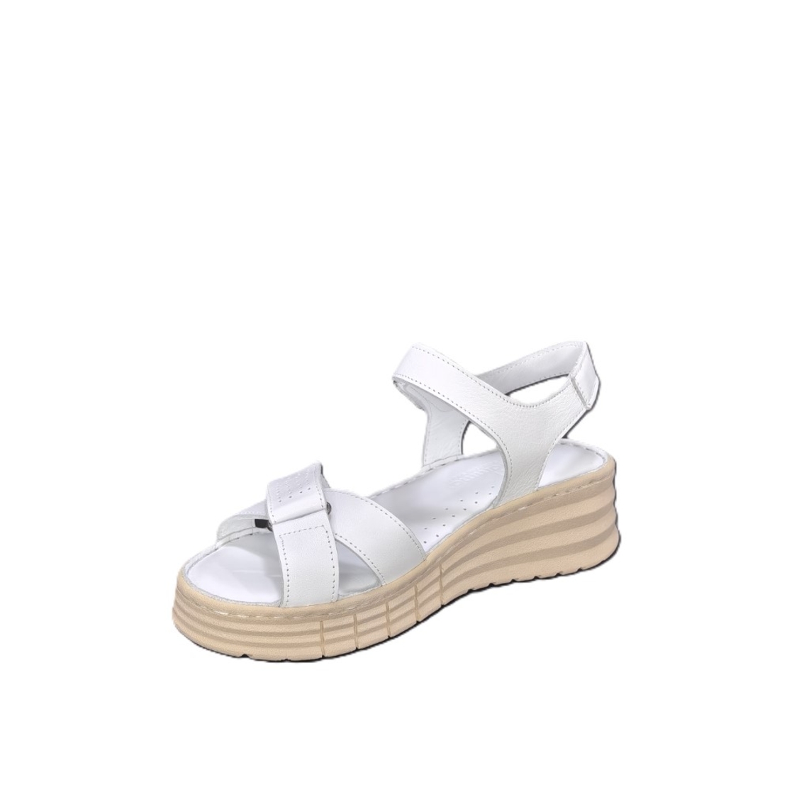 Women's sandals / genuine leather / anatomical insole /7041/white