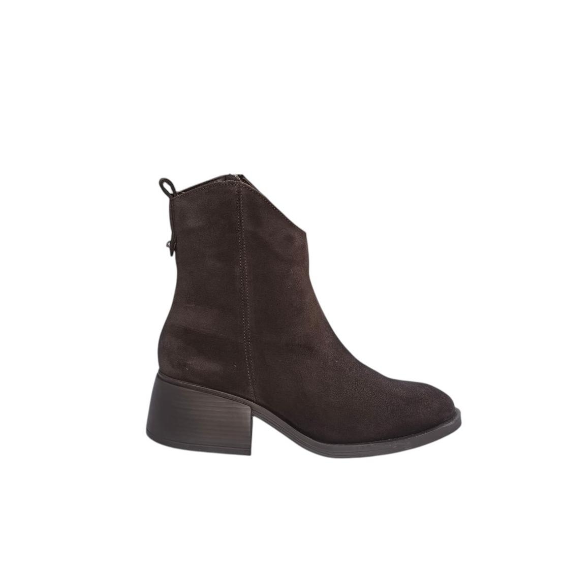Women's elegant ankle boots / Genuine leather / 719-61 / Brown