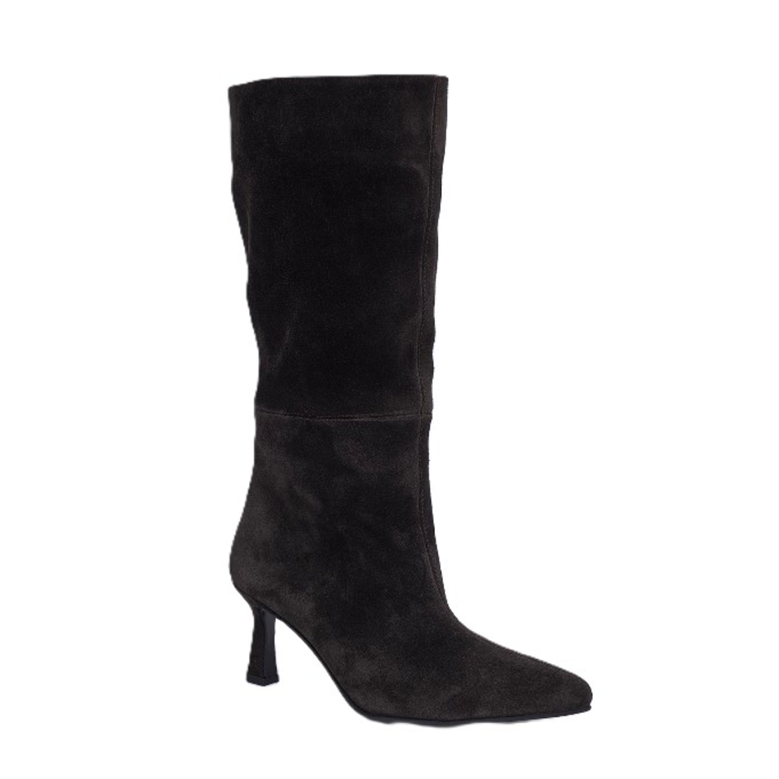 Дамски елегантни ботуши / естествена кожа / велур /714-53/кафяво