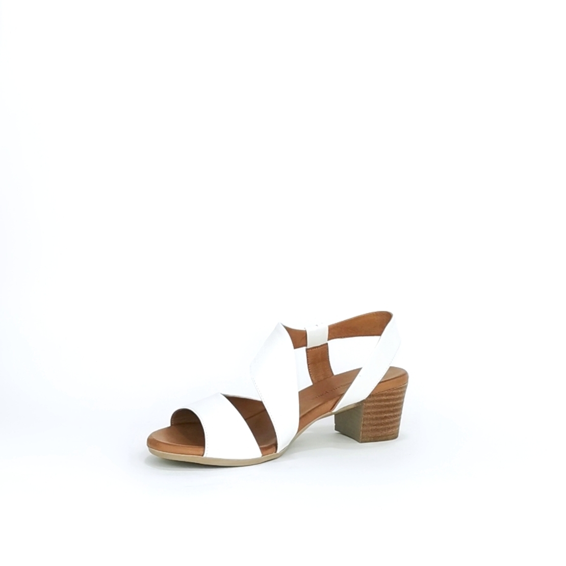 Women's elegant sandals / natural  leather / white/7108