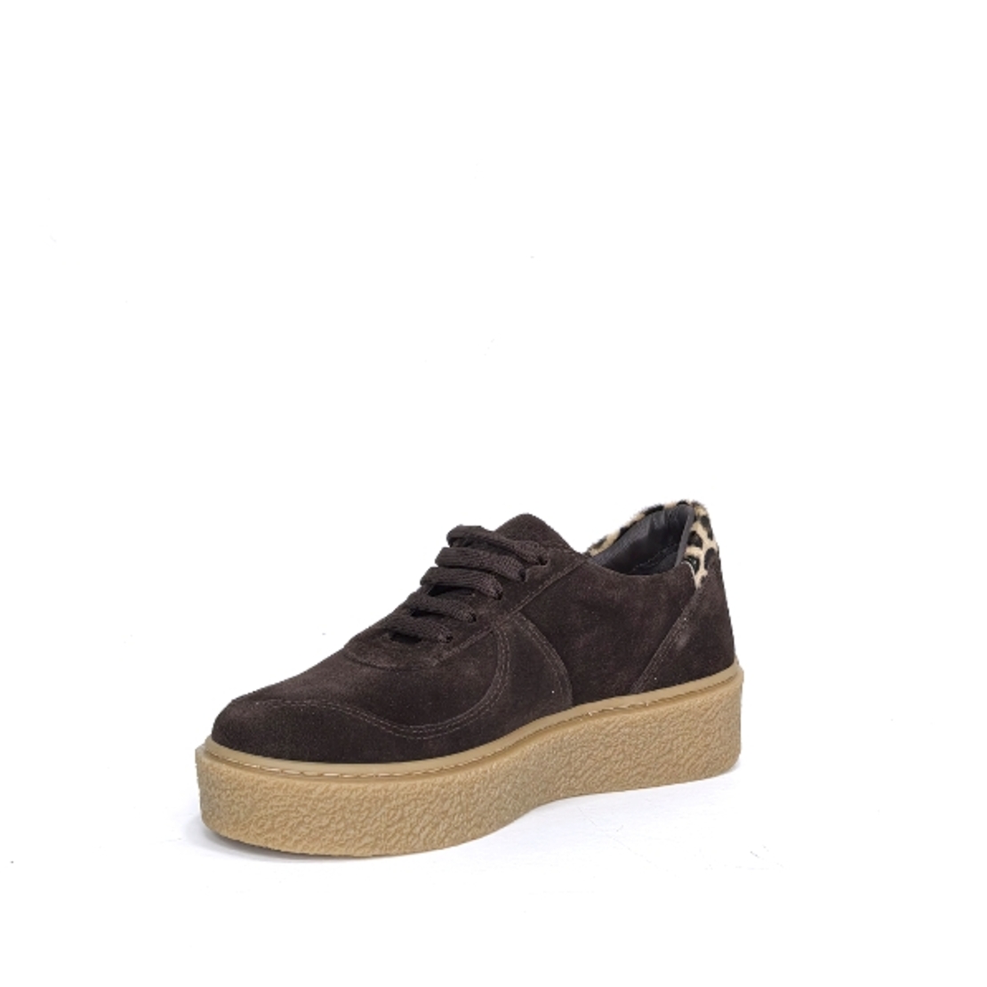 Women's sneakers / natural  leather / brown / anatomical insole/755