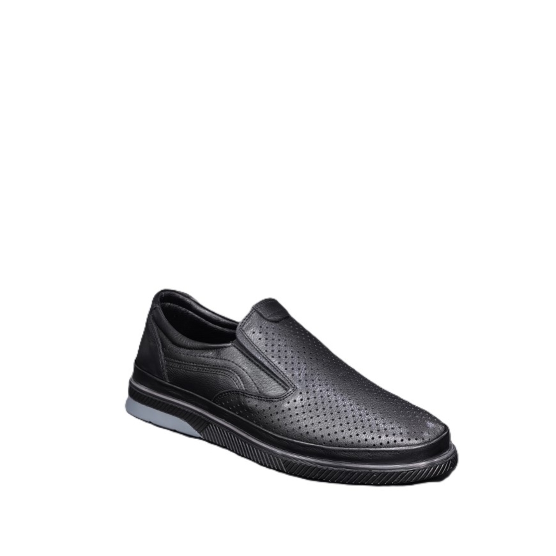 Мъжки мокасини / лоуфъри  / естествена кожа / 7425/черно/анатомична стелка