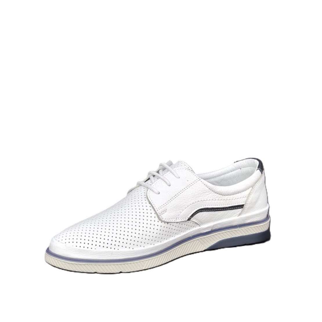 Мъжки мокасини / лоуфъри  / естествена кожа / 7426/бяло/ анатомична стелка