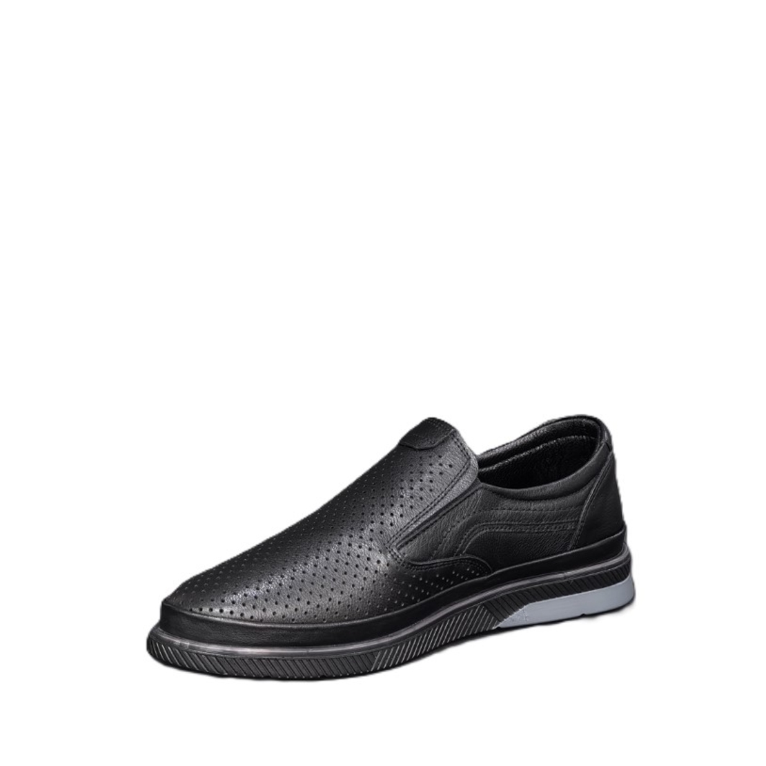 Мъжки мокасини / лоуфъри  / естествена кожа / 7425/черно/анатомична стелка