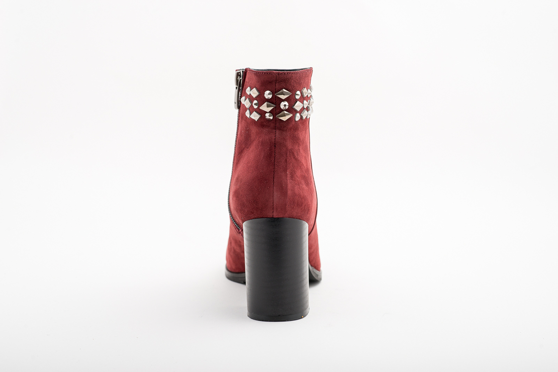 Ladies' elegant boots / genuine leather /5805/burgundy
