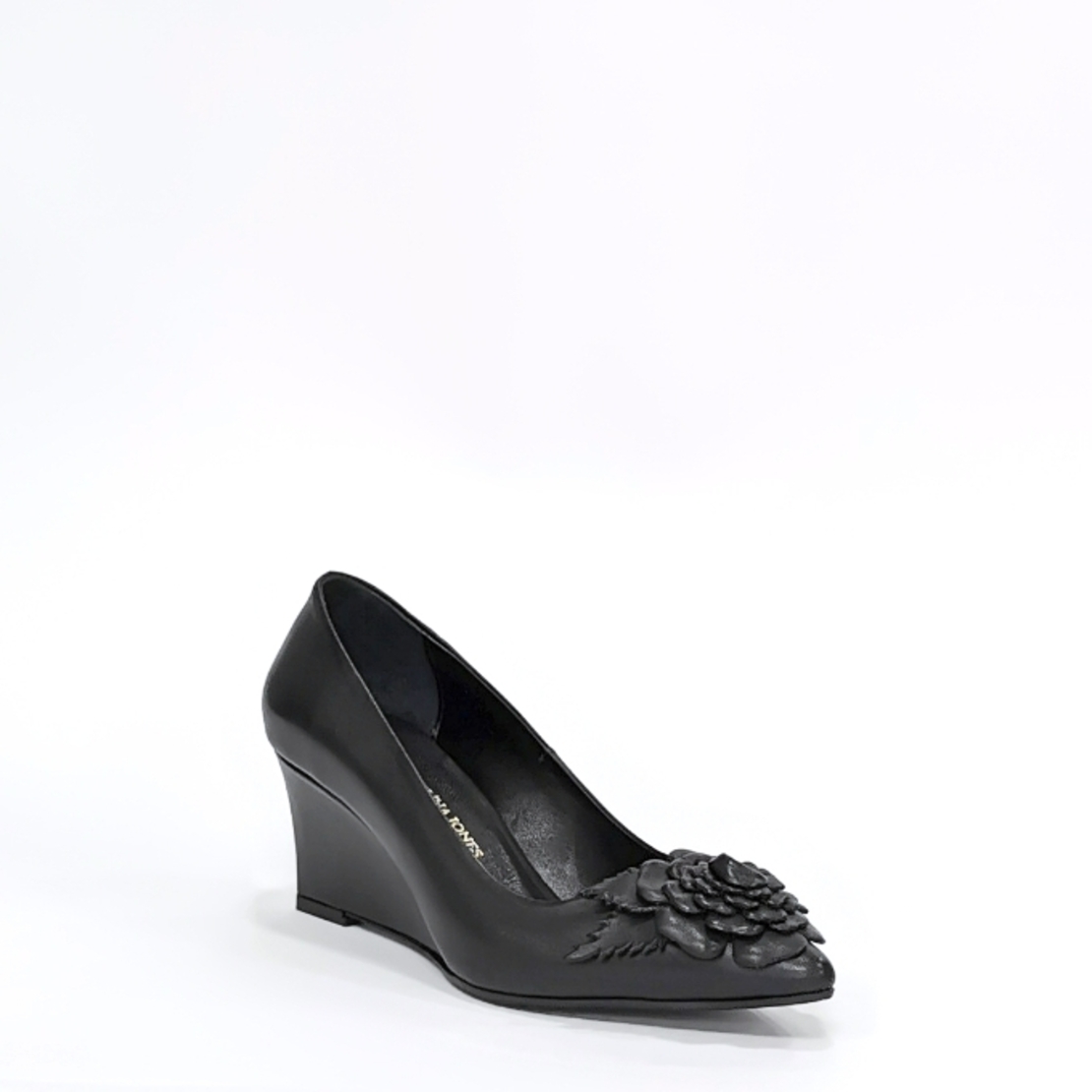 Women's elegant shoes made of natural leather in black/7077