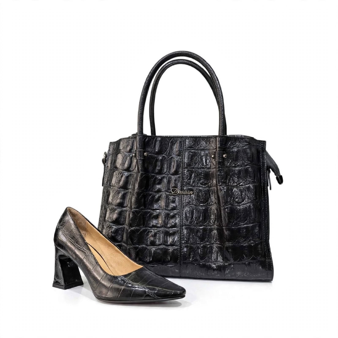 Women's handbag / genuine leather / 761-02 / black