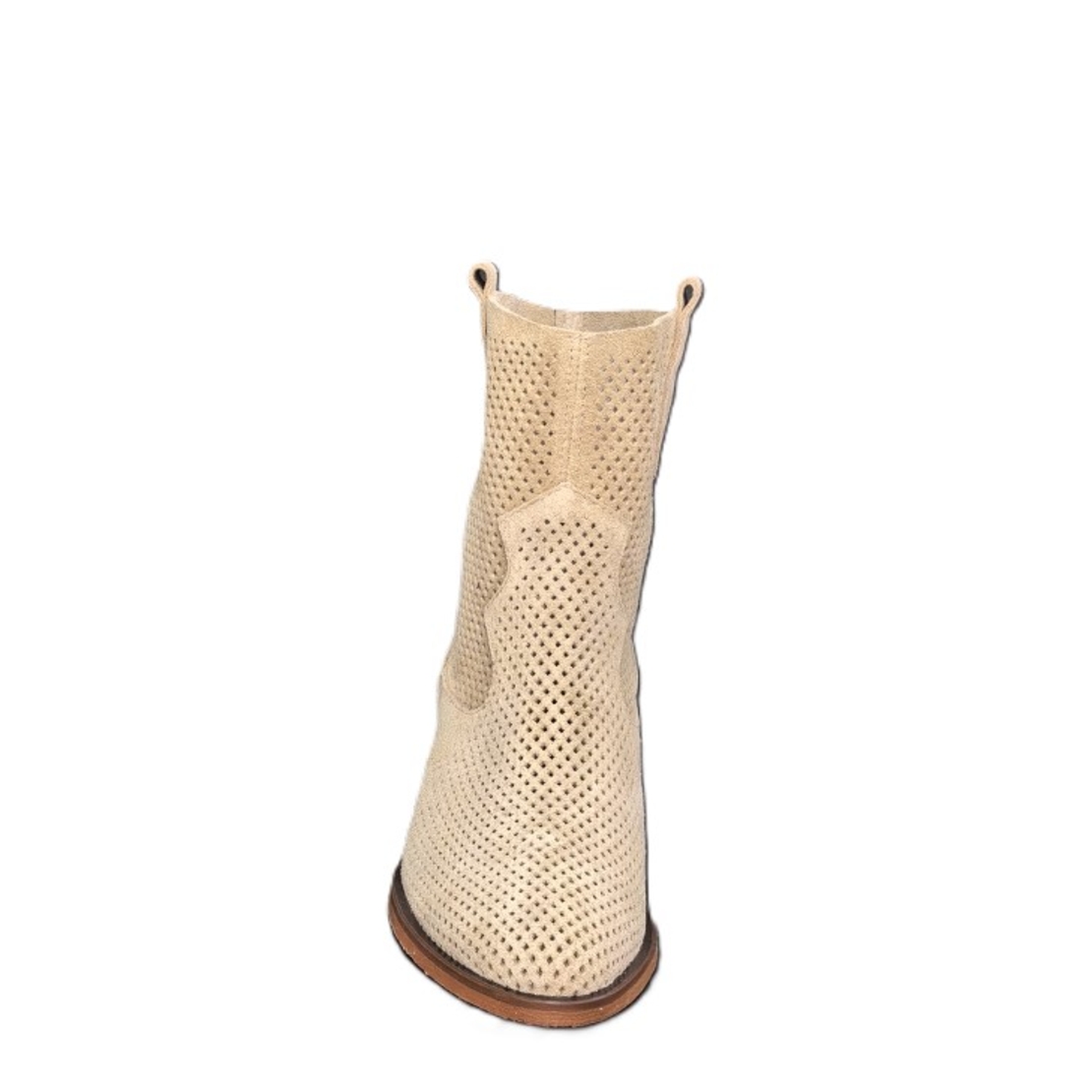 Дамски летни боти /естествена кожа / бежаво/715-13