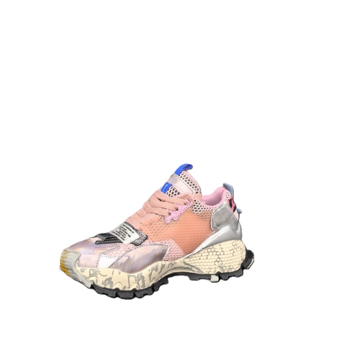 Дамски сникърс /естествена кожа /736-21/розово+сребро