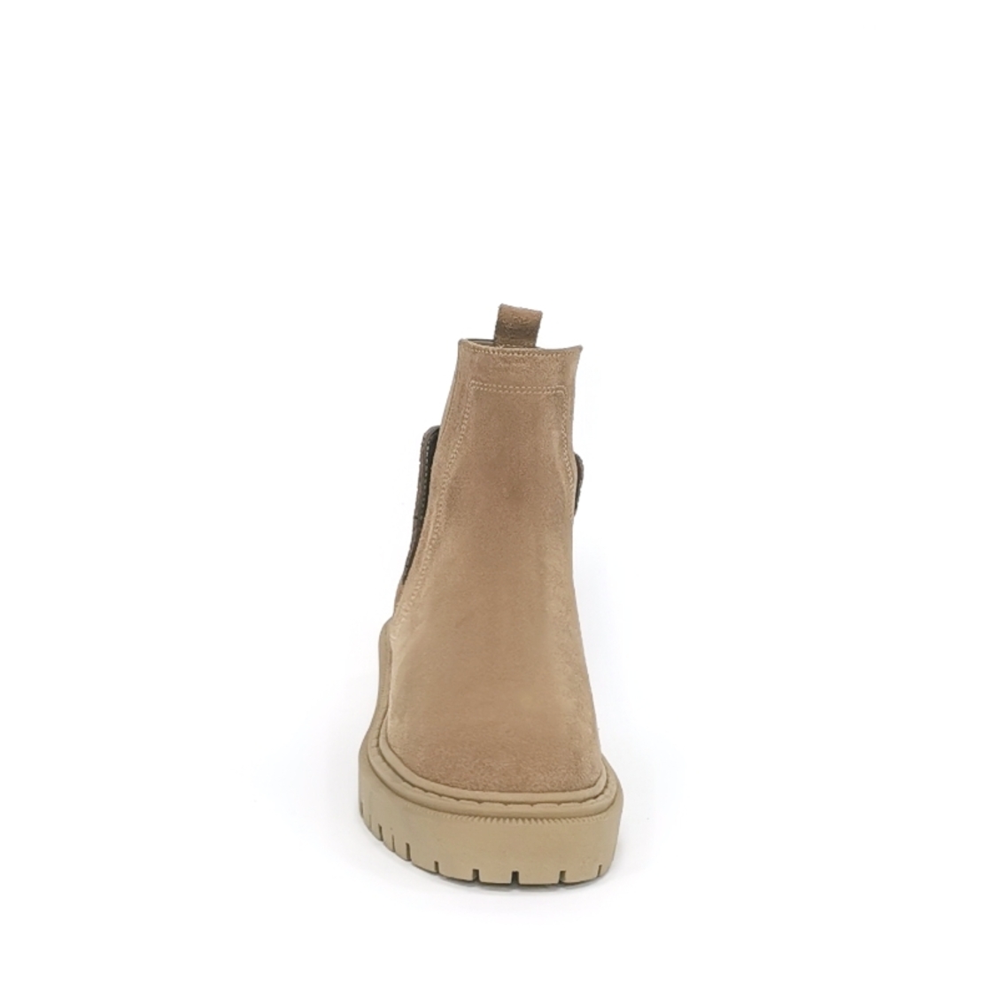 Women's casual boots made of natural leather in beige color/76694