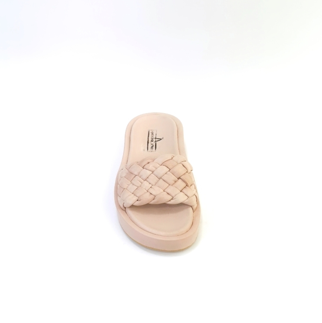 Women's slippers / anatomical / natural  leather / powder /7544