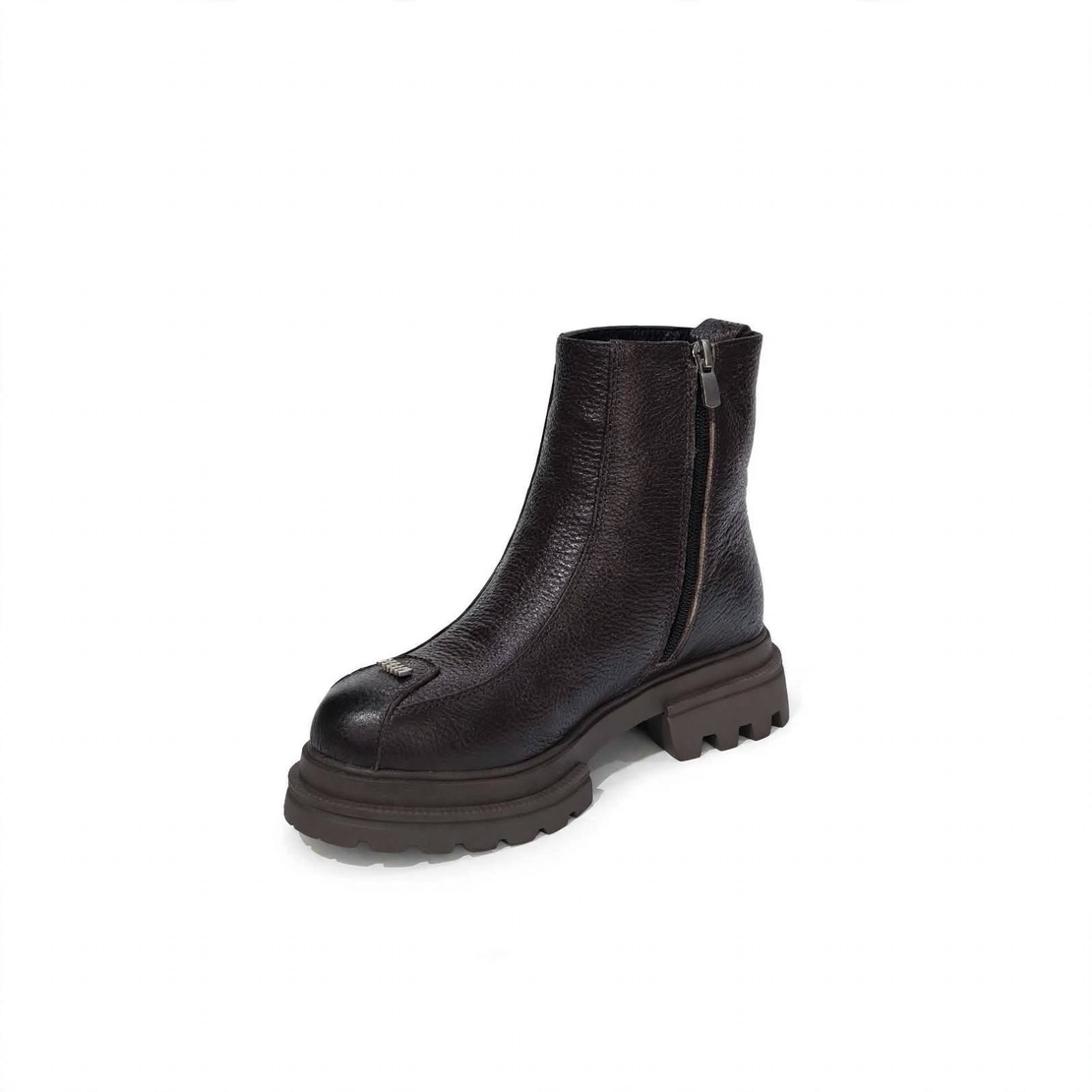 Women's boots with lamb's wool/genuine leather/79-28/brown/