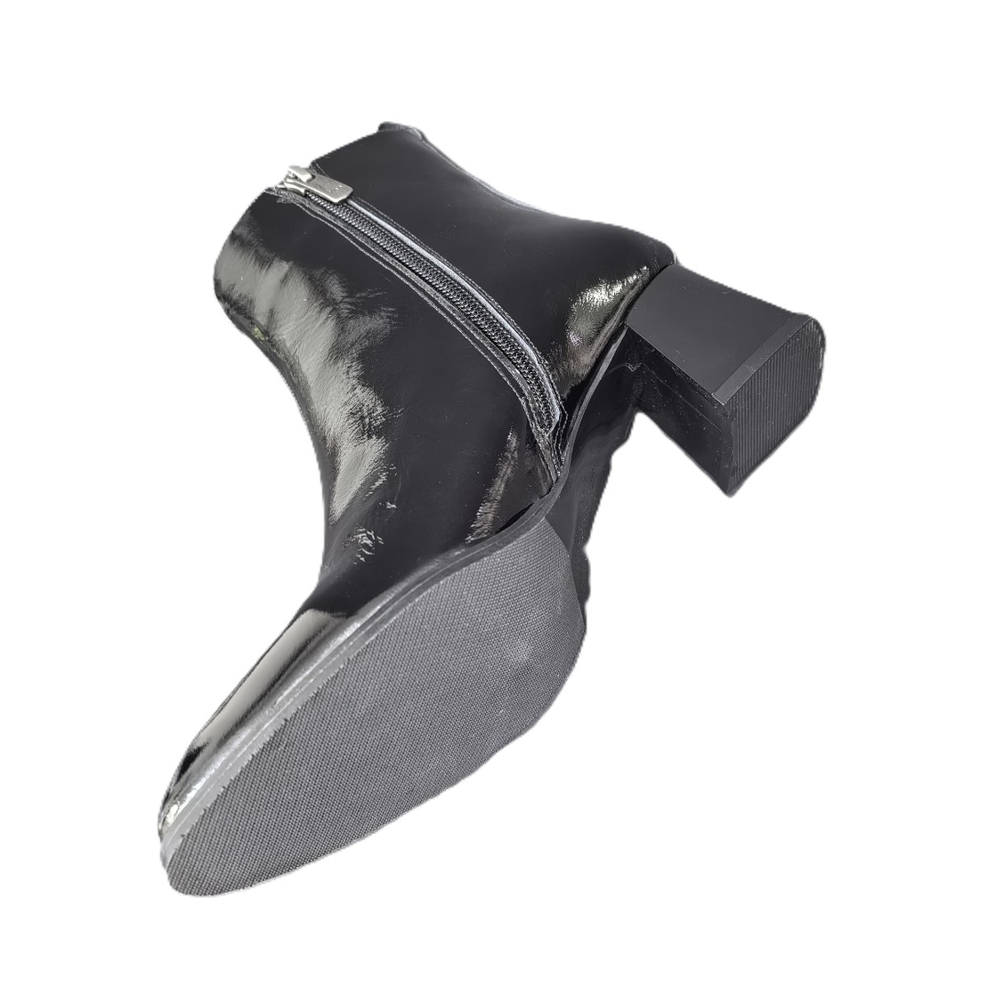 Women's elegant boots / genuine leather / patent /74-15/black