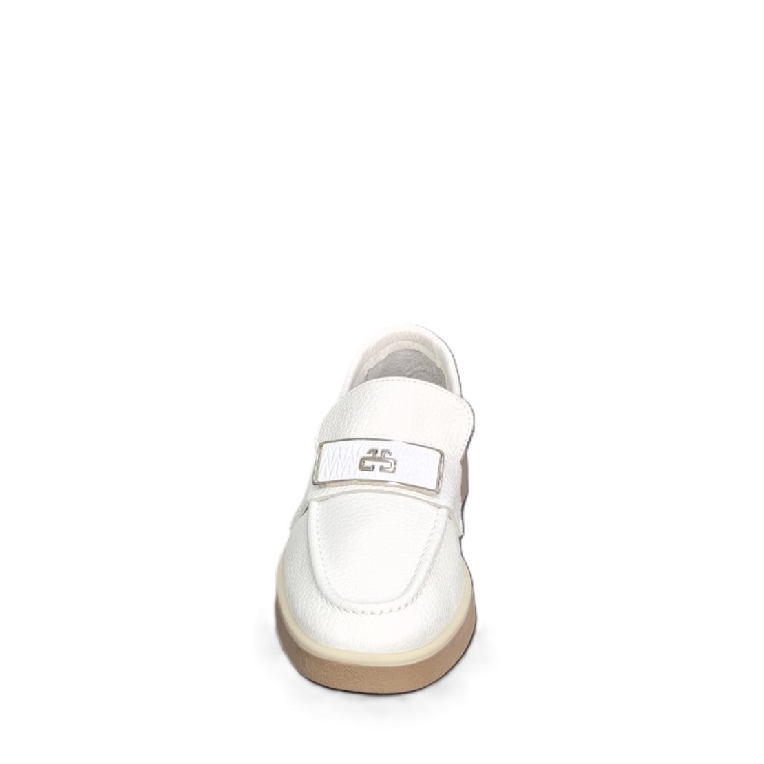 Дамски лоуфъри/ мокасини / естествена кожа /790-09/бяло/ анатомична стелка