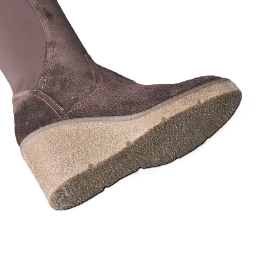 Women's elegant boots / genuine leather / suede / brown / 712-078