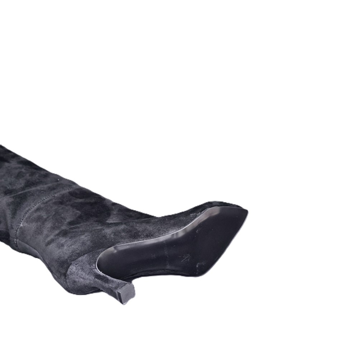 Women's elegant boots / genuine leather / suede / black / 714-53