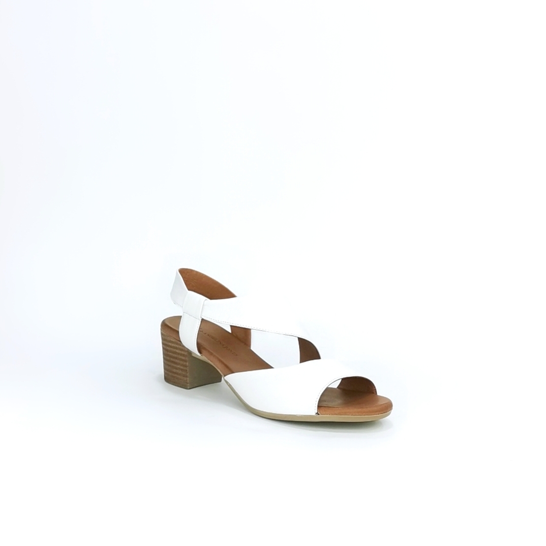 Women's elegant sandals / natural  leather / white/7108