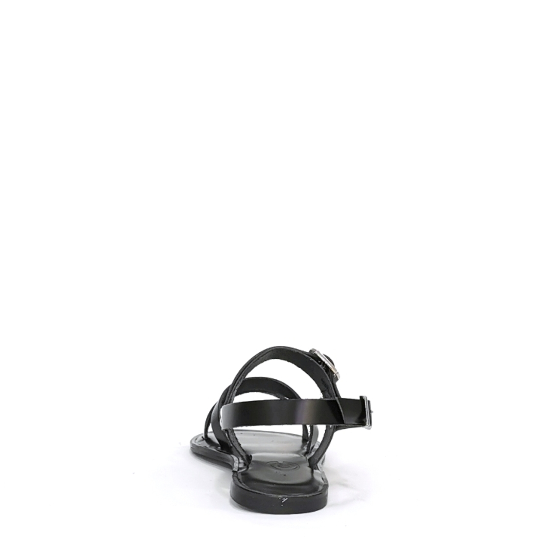 Women's sandal / natural  leather / black + nickel /7260