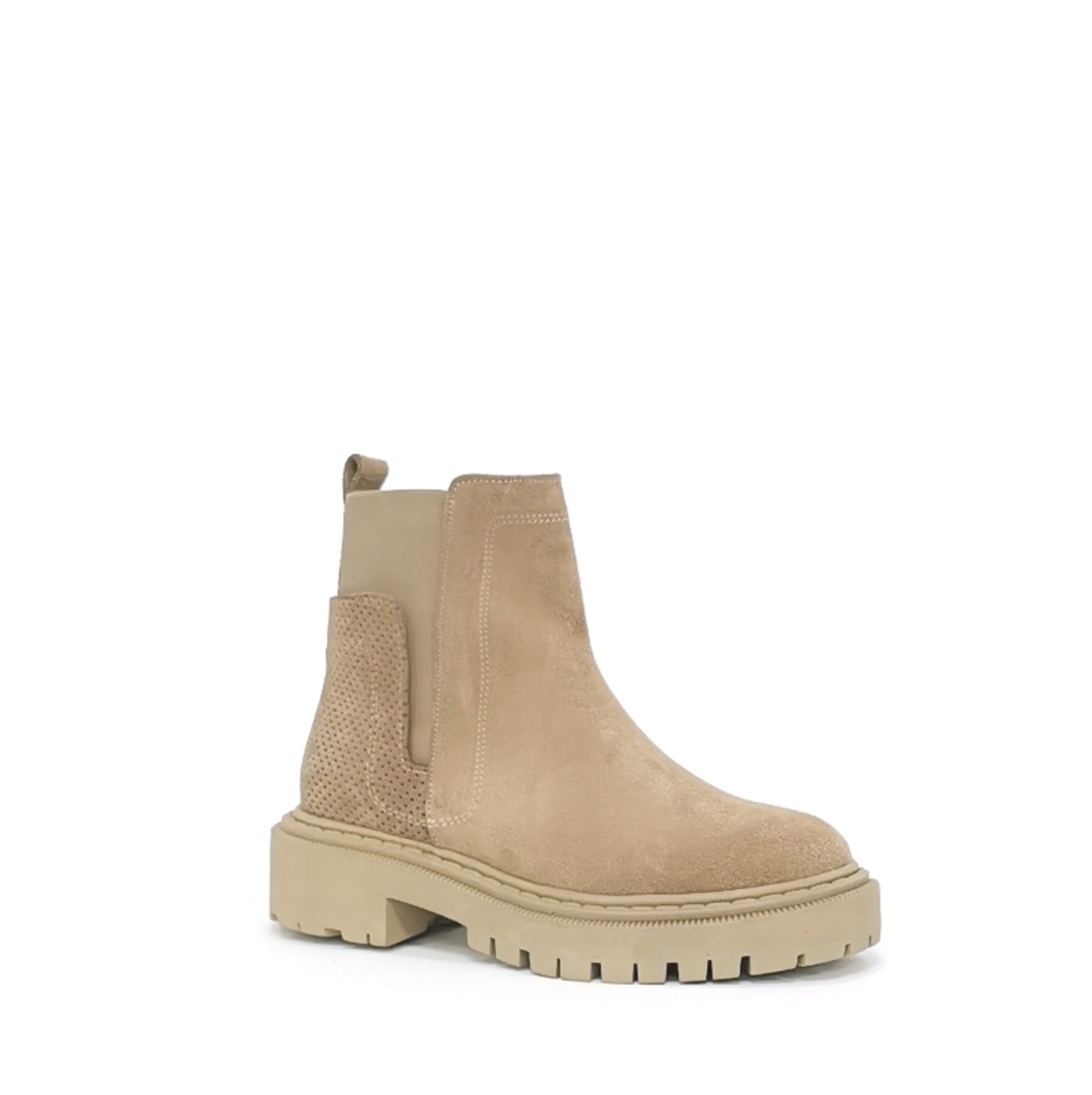 Women's casual boots made of natural leather in beige color/76694