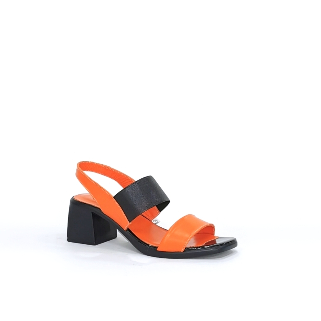 Women's elegant sandal / natural leather / orange / 77052