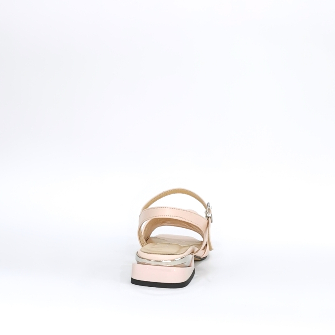 Women's elegant sandals / natural leather /  powder /73257