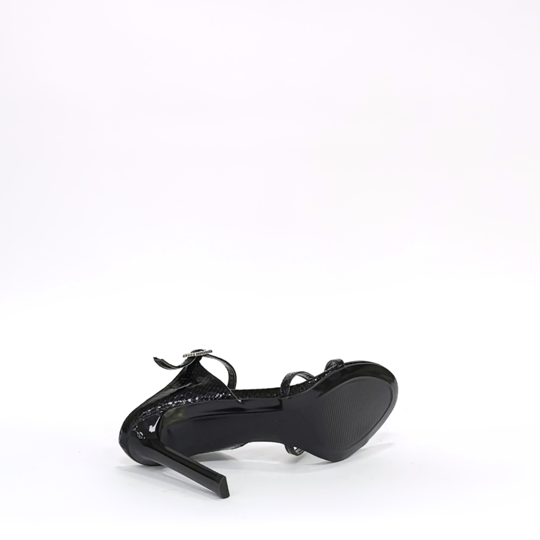 Women's elegant sandals / natural leather / black/7250