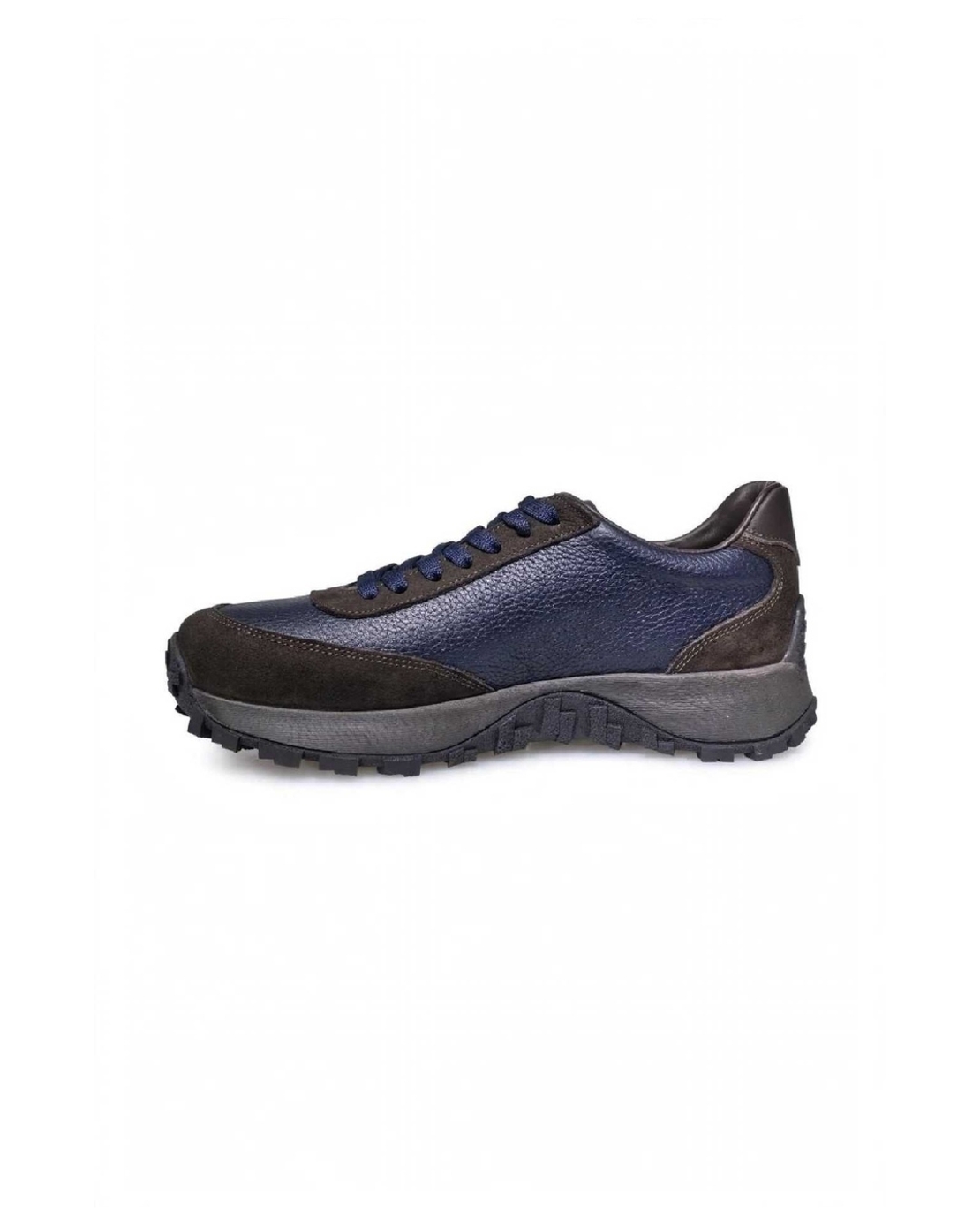 Men's sneakers / genuine leather / 750-02 / blue + brown / anatomical insole