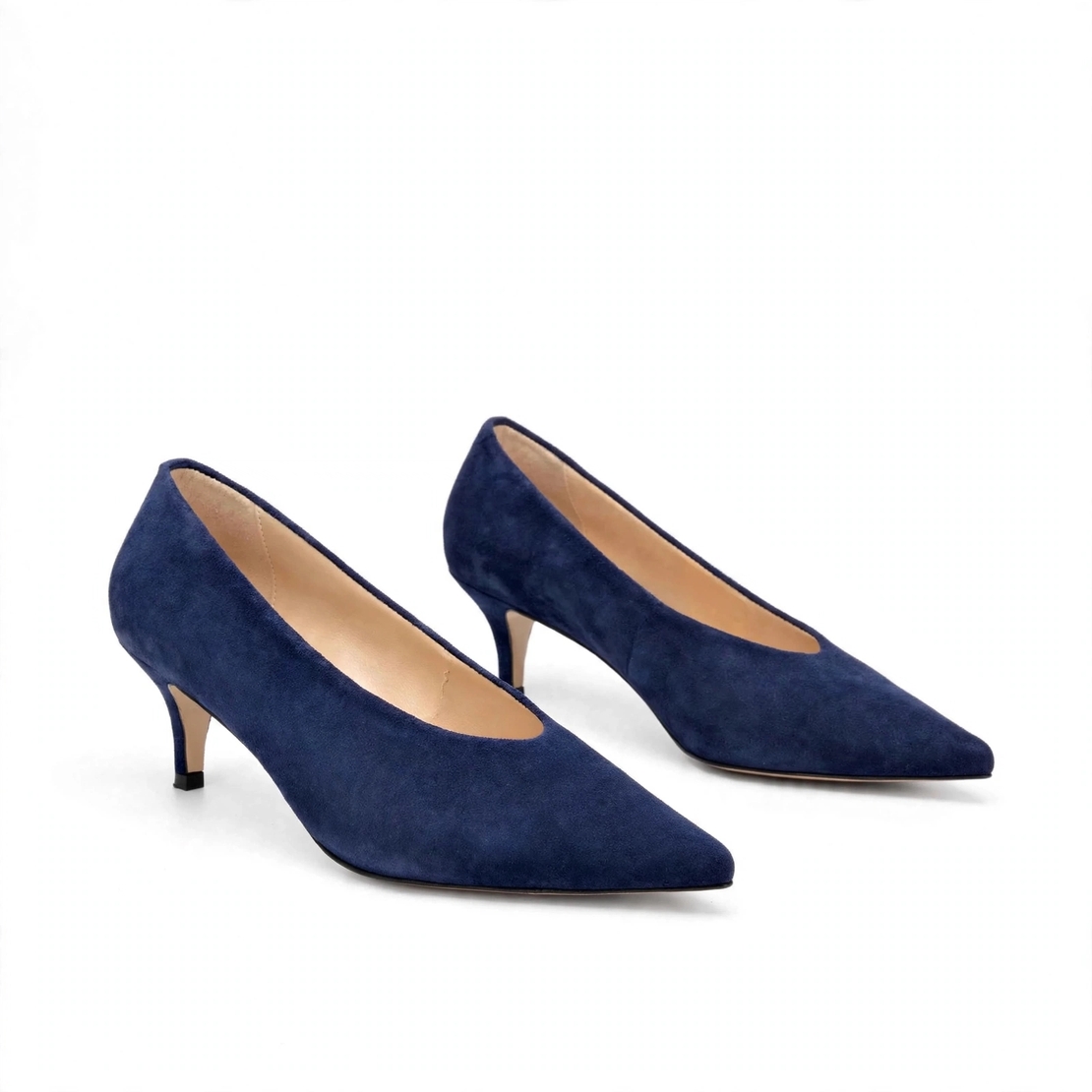 Elegant women's shoes / genuine leather / 735-79 / blue suede