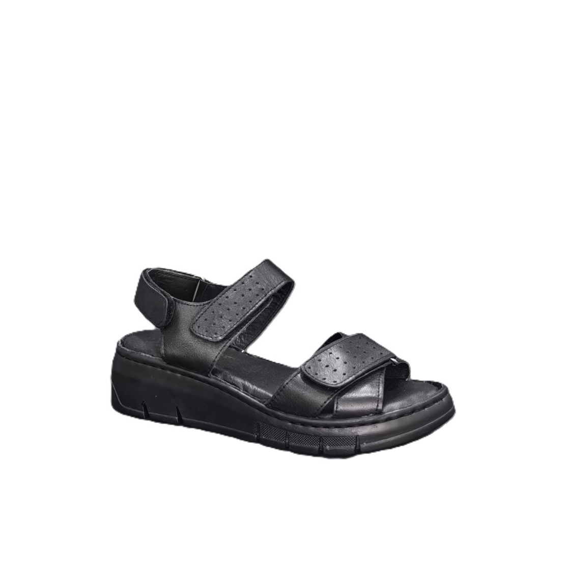 Ladies' sandals / natural leather / 7041 / black / anatomical insole