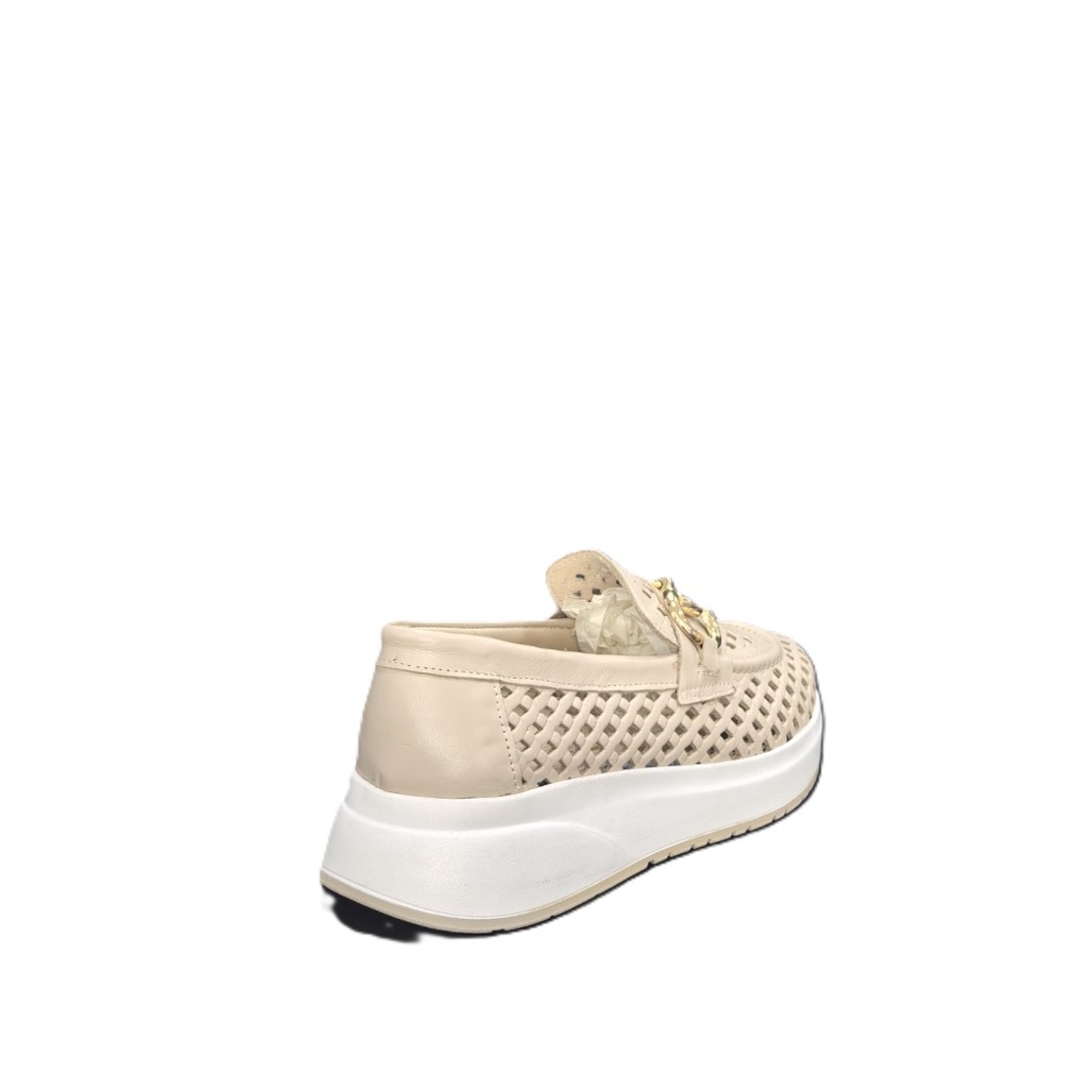 Women's moccasins / loafers / genuine leather / 72-98 / beige / anatomical insole