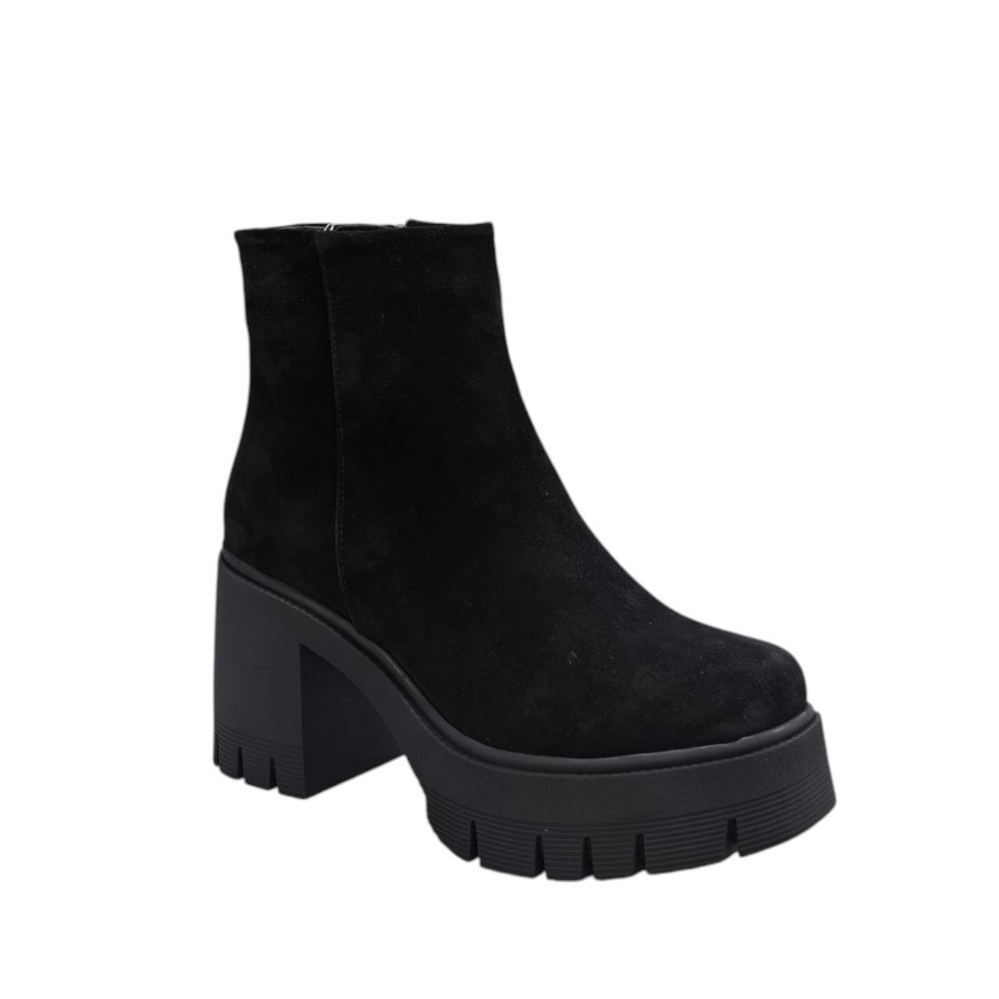 Women's elegant ankle boots / genuine leather / 720-29 / black