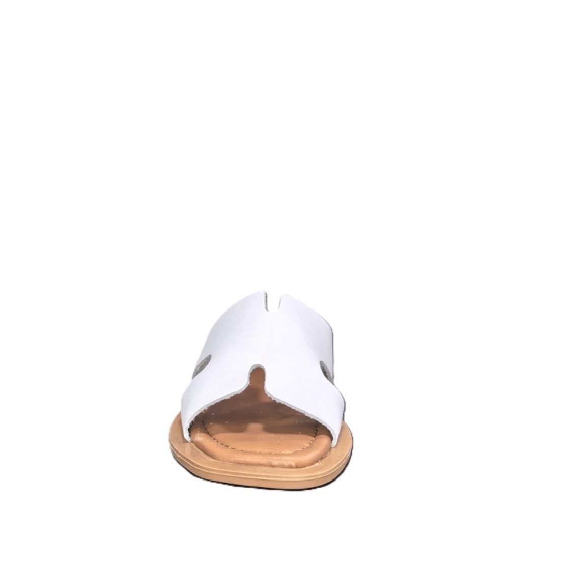 Women's slippers / genuine leather / 7566/white