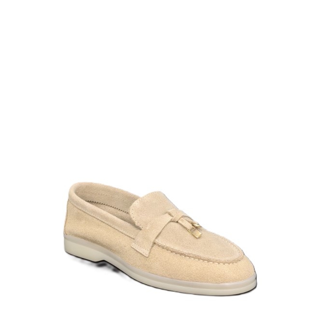 Дамски мокасини / лоуфъри /естествена кожа / бежаво /77-50