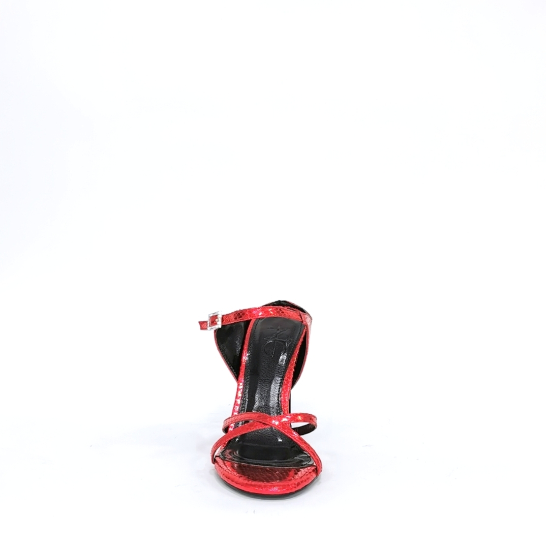Women's elegant sandals / natural  leather / red/7250
