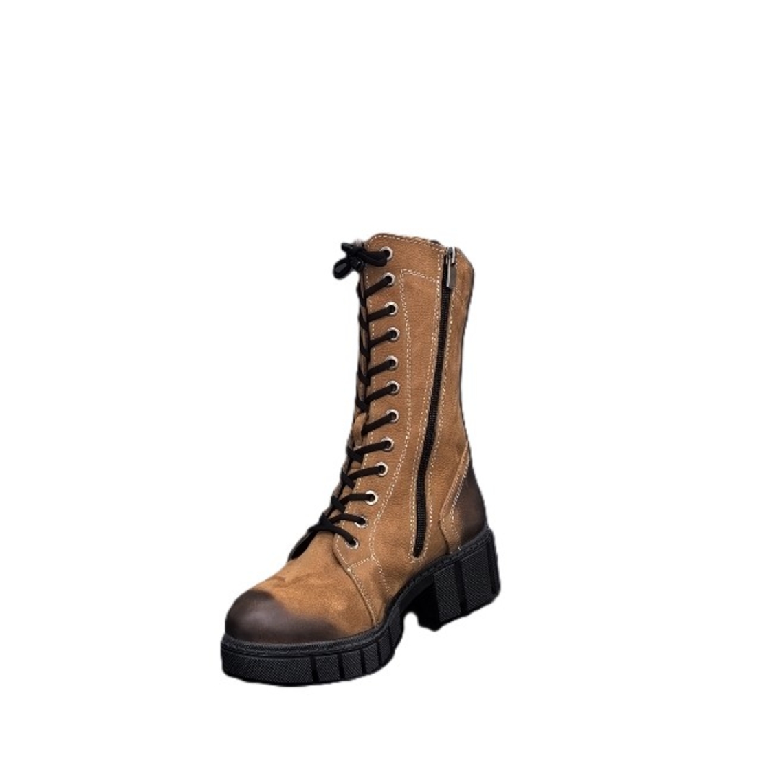 Дамски елегантни боти / естествена кожа/набук / таба/78-40