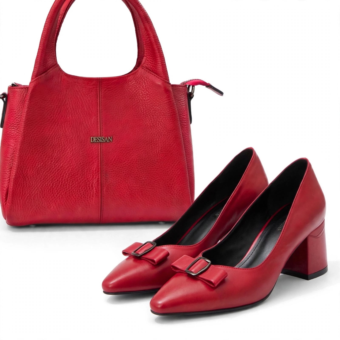 Women's elegant shoes / genuine leather / 70-03 / red