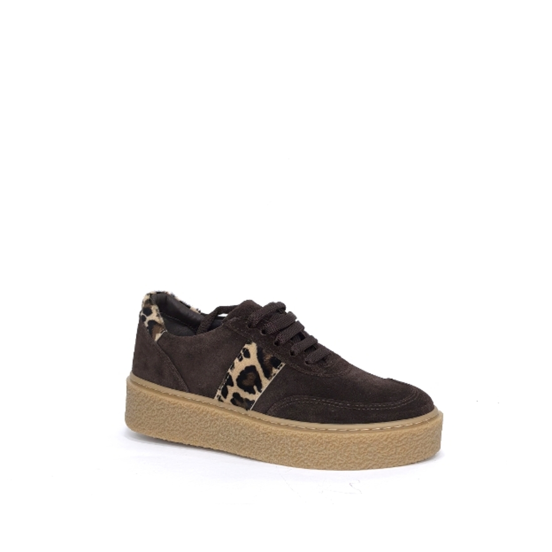 Women's sneakers / natural  leather / brown / anatomical insole/755