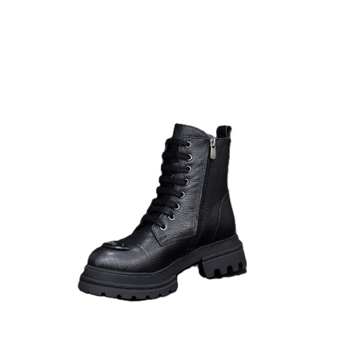 Дамски ежедневни боти / естествена кожа /  7901/ черно