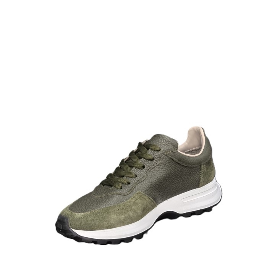 Мъжки сникърс / кец / естествена кожа / 750-70/ зелено/анатомична стелка