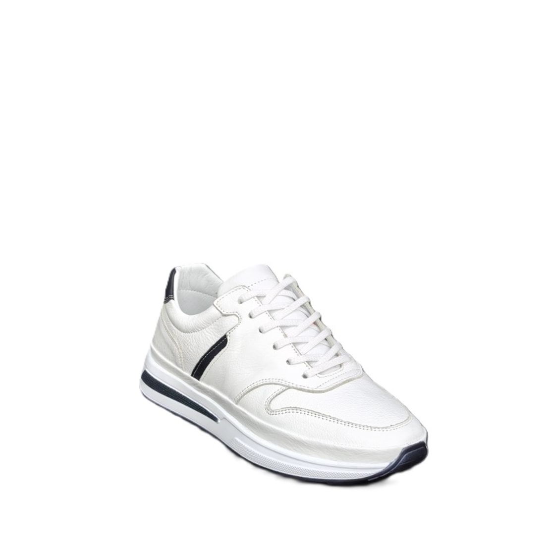 Мъжки сникърс / кец / естествена кожа / 7241 / бяло/ анатомична стелка