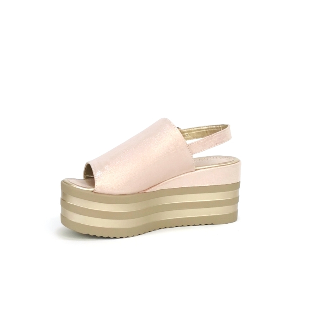 Women's elegant sandals /  natural leather /   powder / 72486