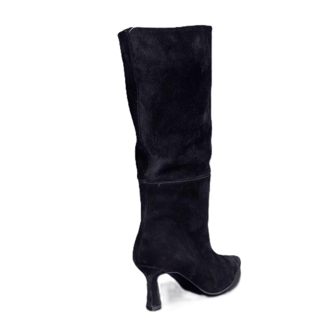 Women's elegant boots / genuine leather / suede / black / 714-53